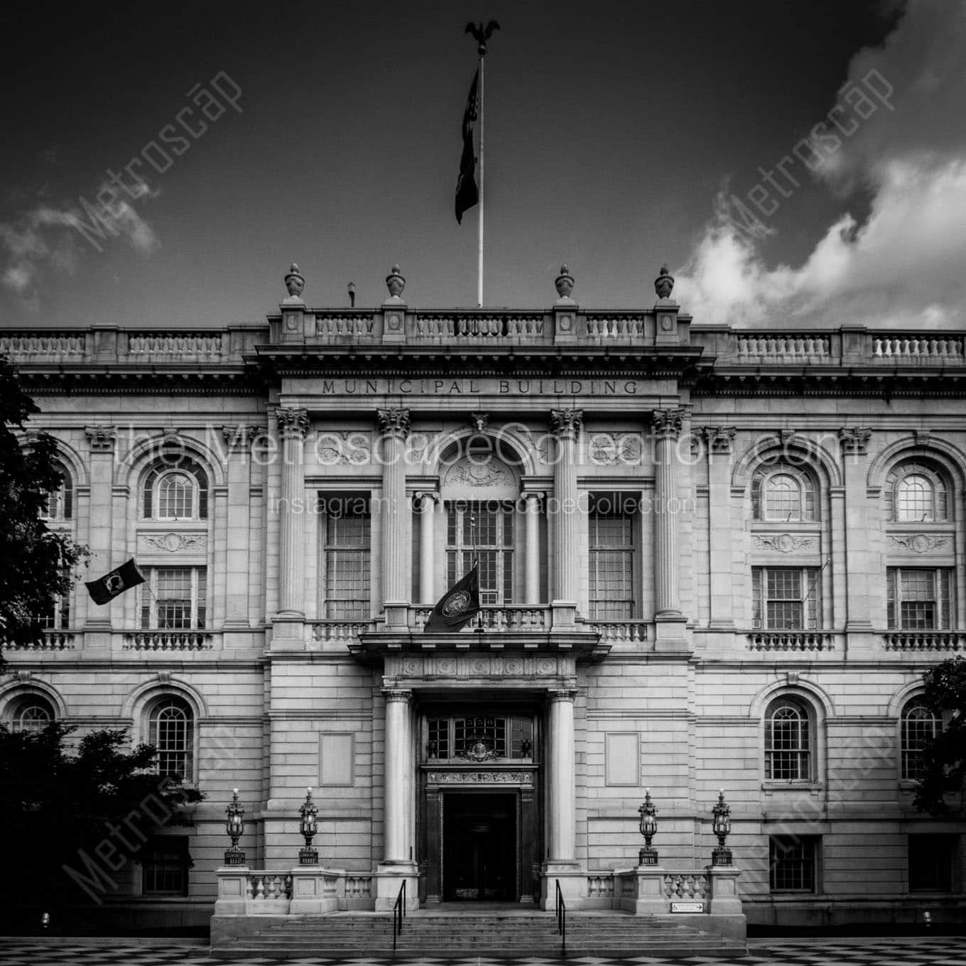 municipal building downtown hartford connecticut Black & White Wall Art