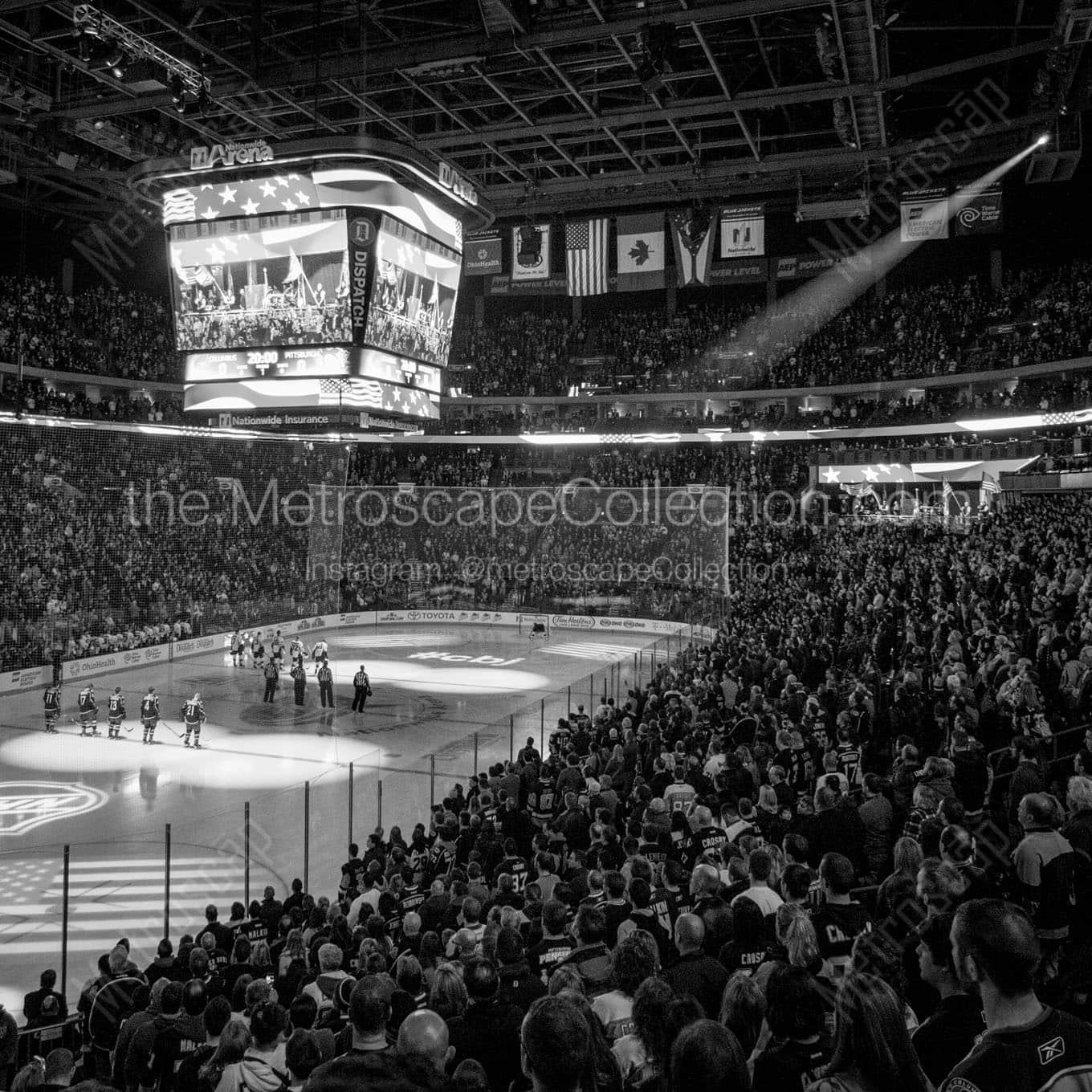 national anthem inside nationwide arena Black & White Wall Art