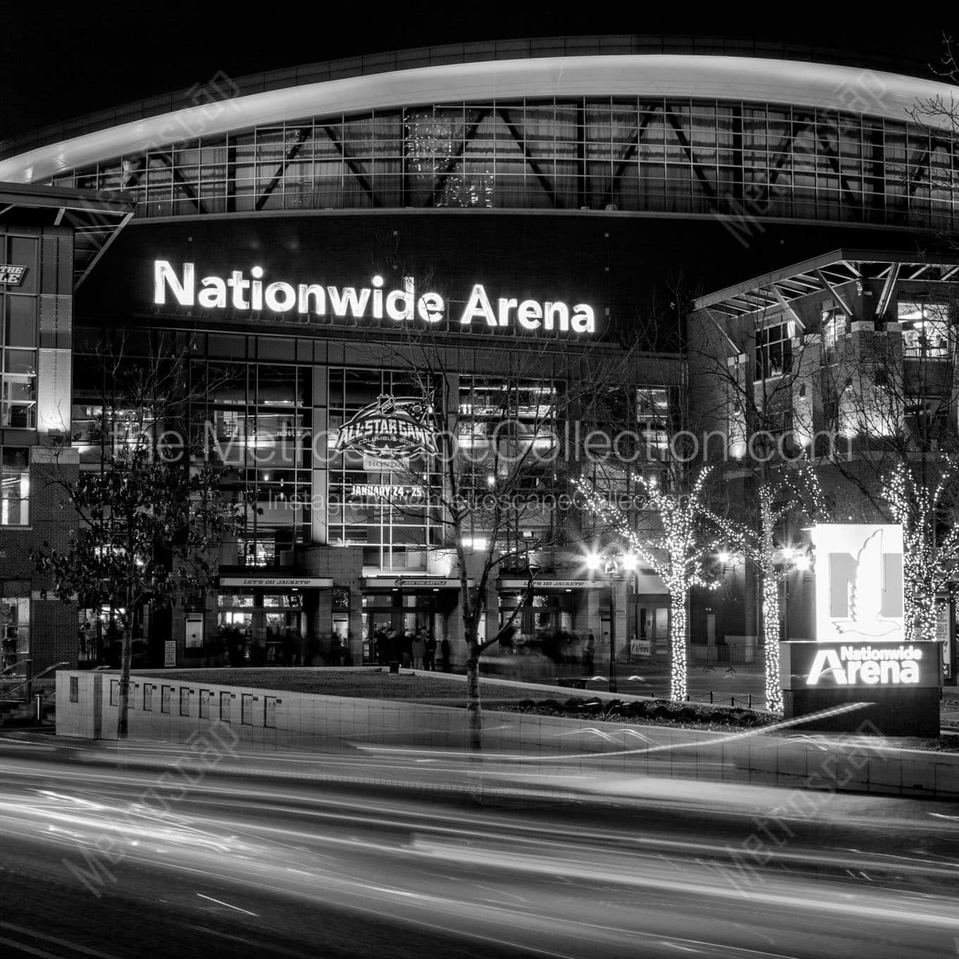 nationwide and front at night Black & White Wall Art