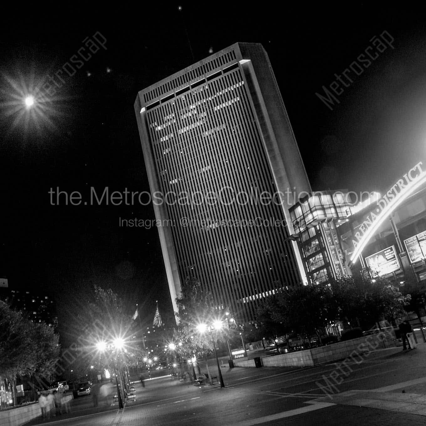 nationwide building over arena district Black & White Wall Art