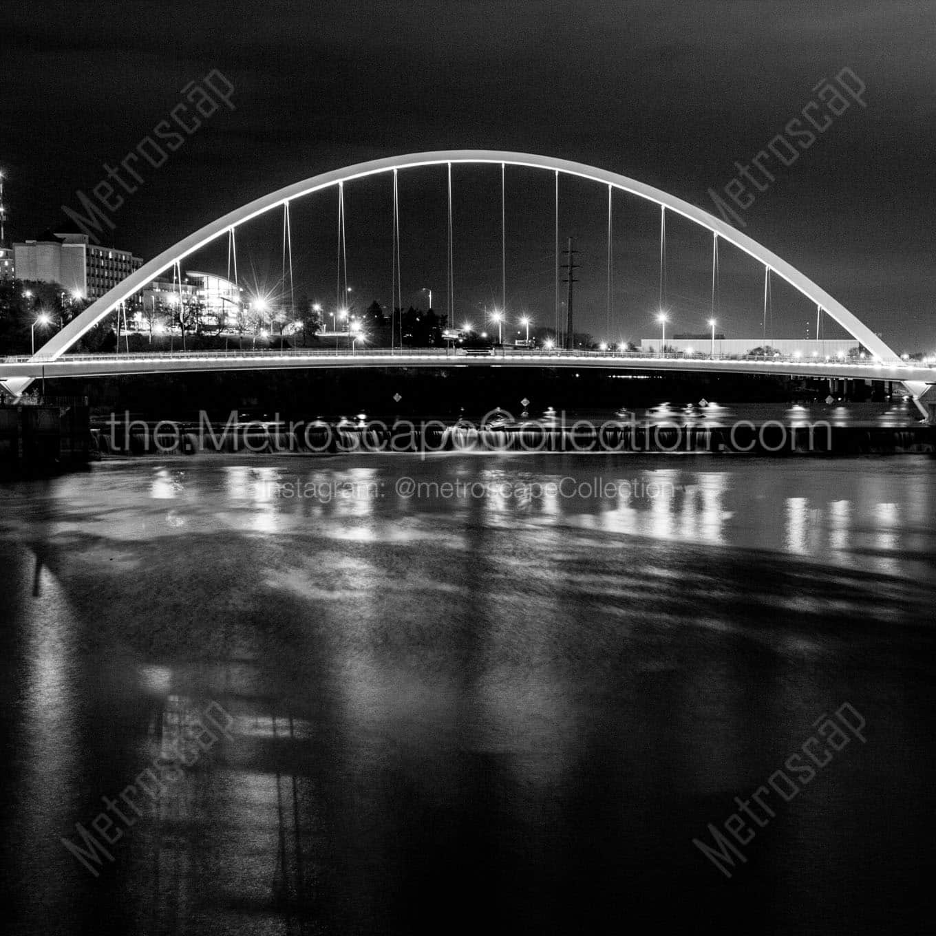 neil smith bridge over des moines river Black & White Wall Art