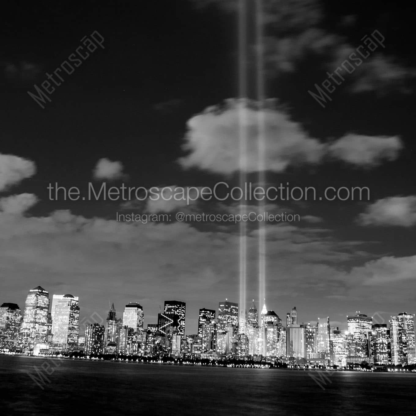 new york city skyline 911 Black & White Wall Art