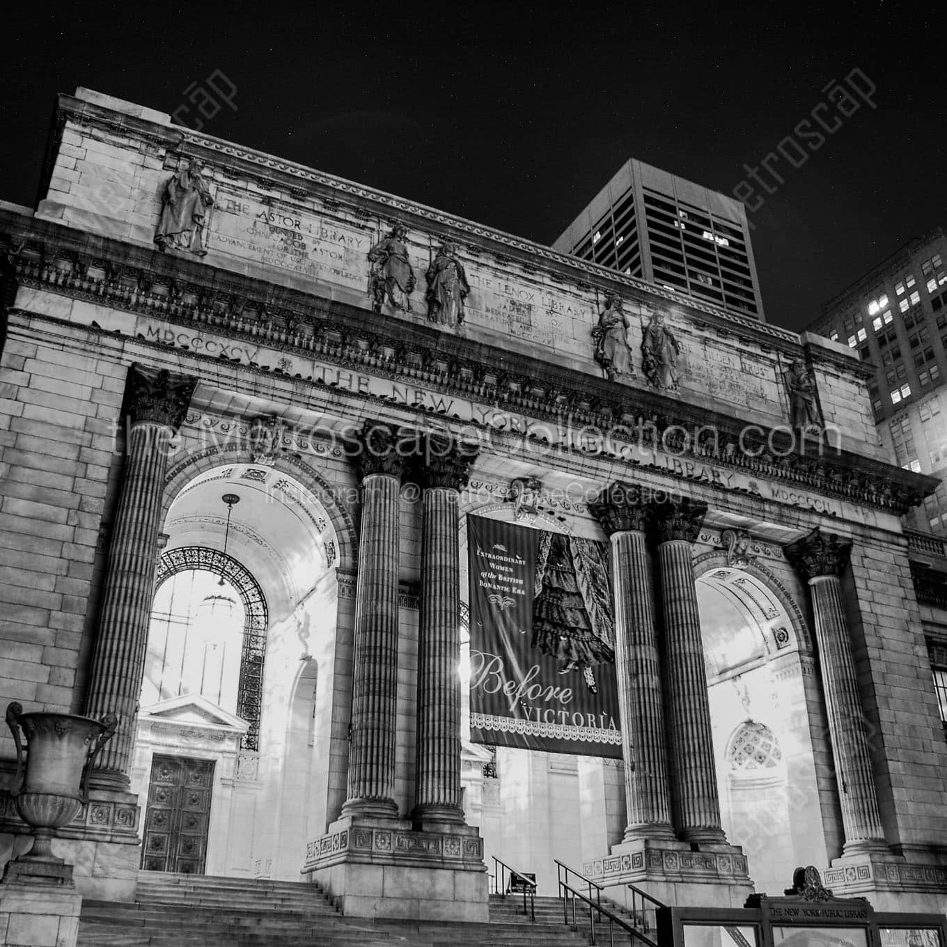 new york public library Black & White Wall Art