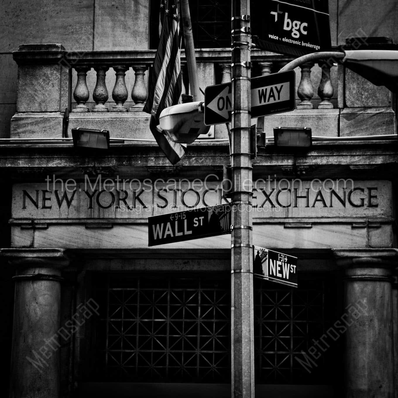 new york stock exchange Black & White Wall Art