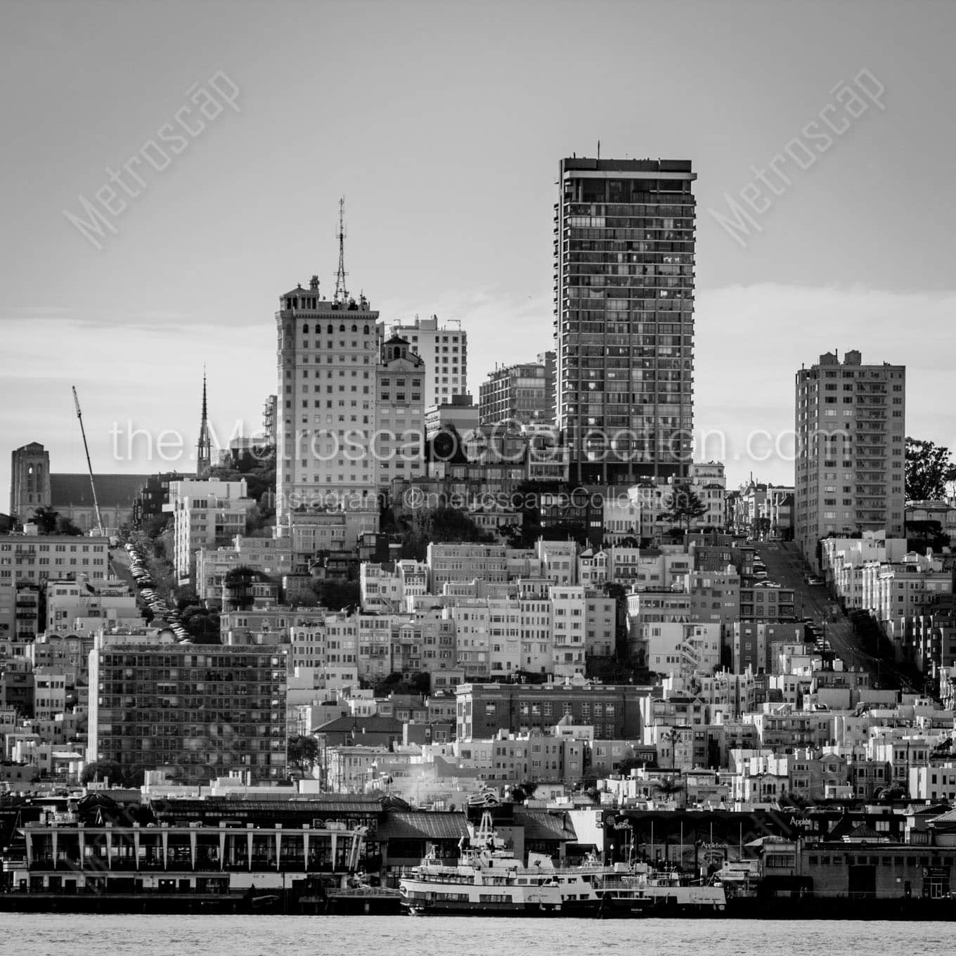 nob hill san francisco Black & White Wall Art