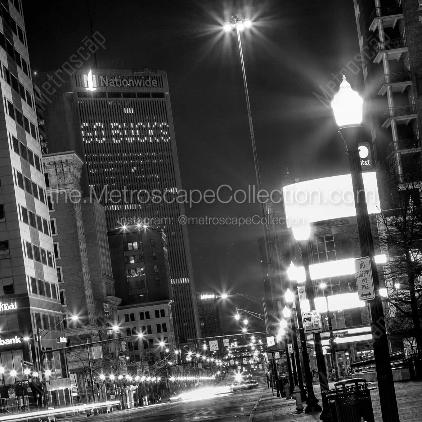 north high street go bucks nationwide building Black & White Wall Art