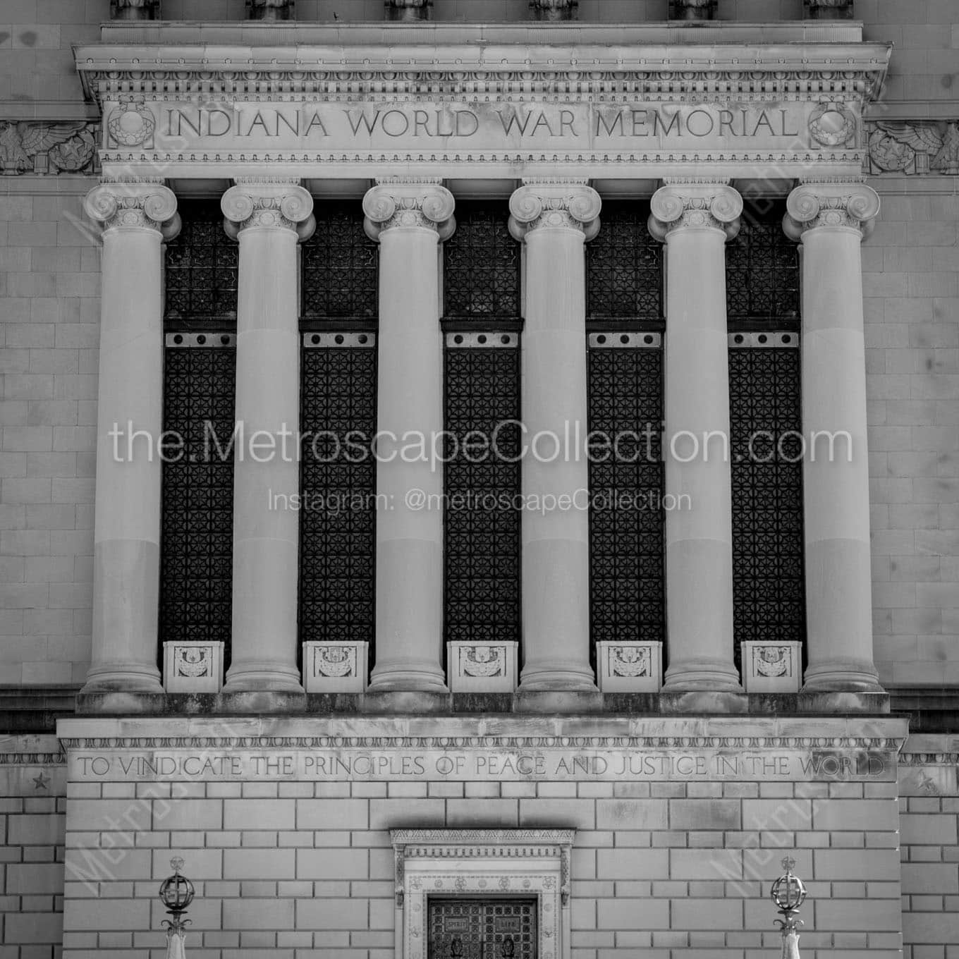 north side indiana world war memorial Black & White Wall Art