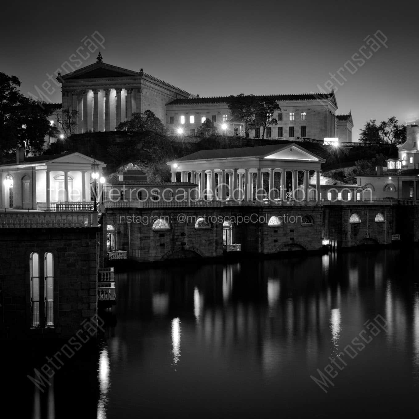 northwest side art museum at night Black & White Wall Art