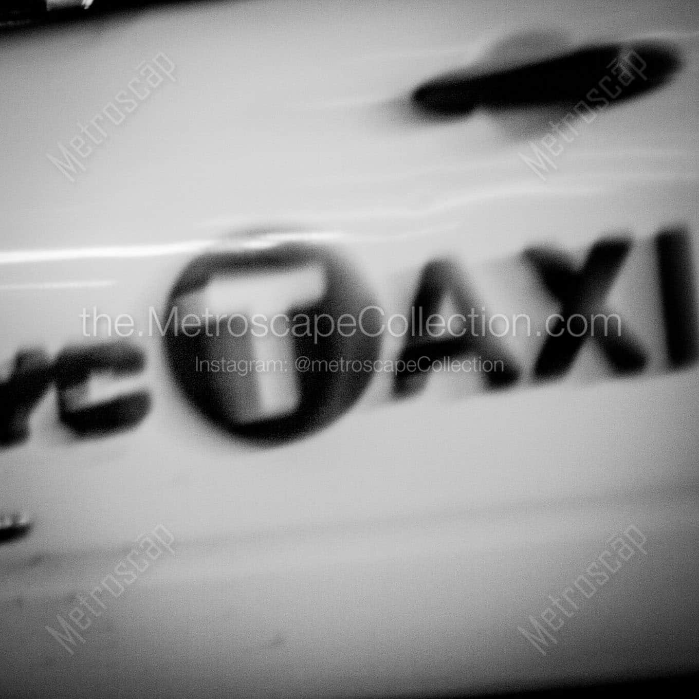 nyc taxi Black & White Wall Art