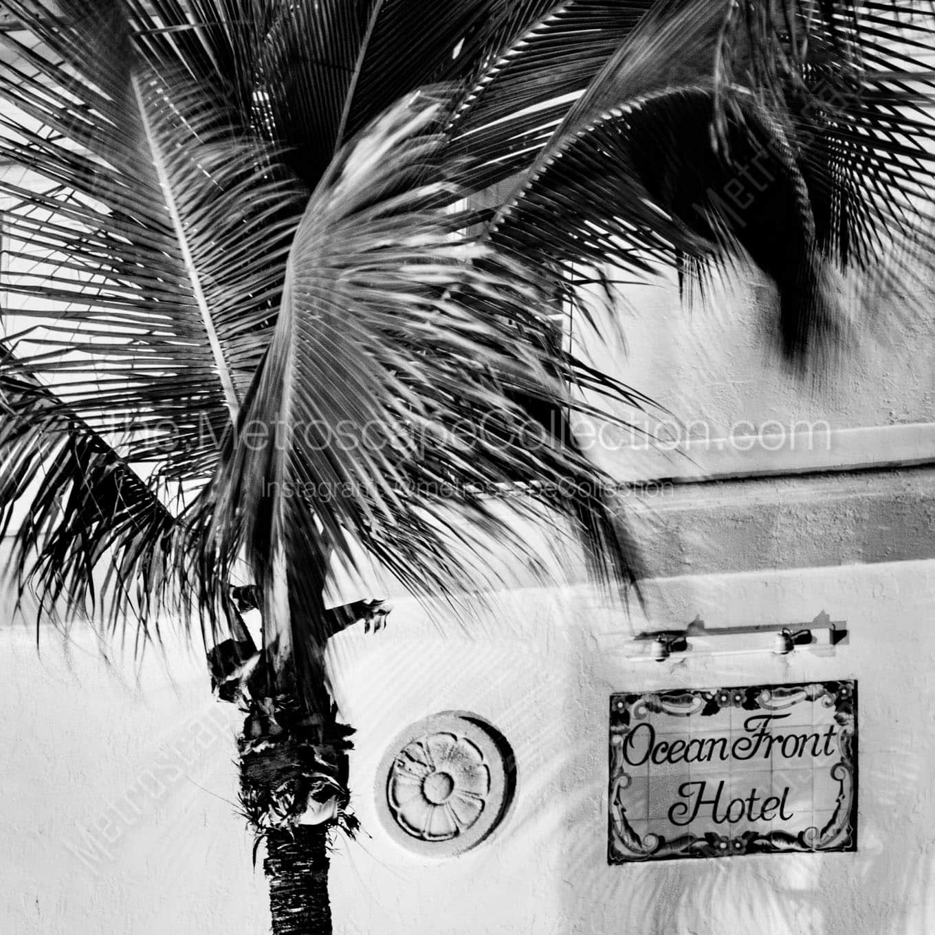 ocean front hotel south beach Black & White Wall Art