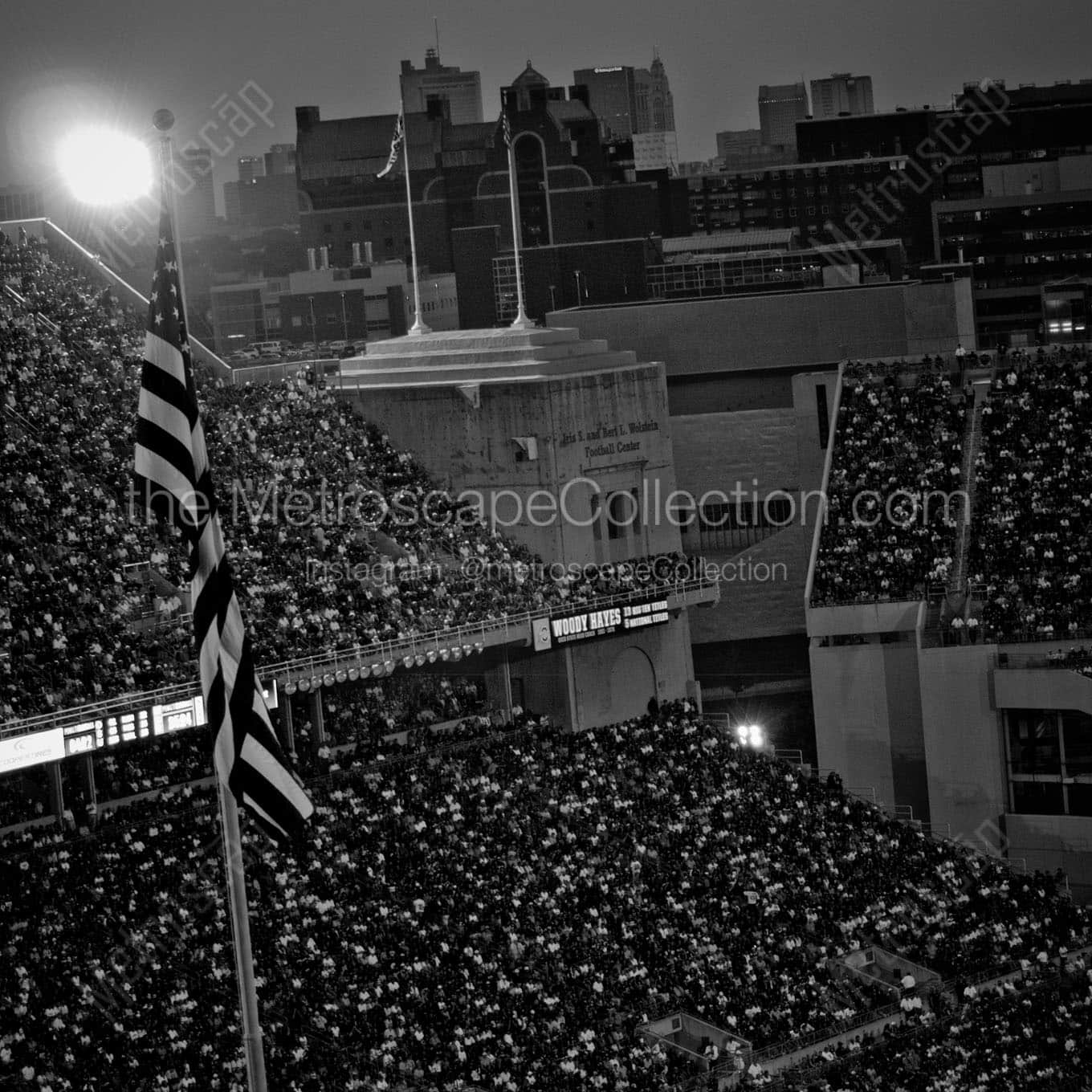 ohio stadium from c deck Black & White Wall Art