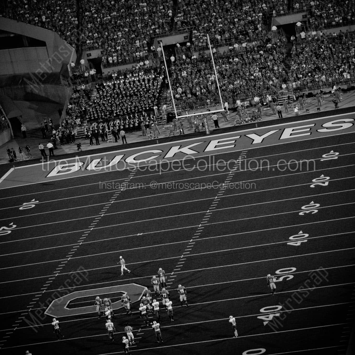 ohio state buckeyes home opener Black & White Wall Art