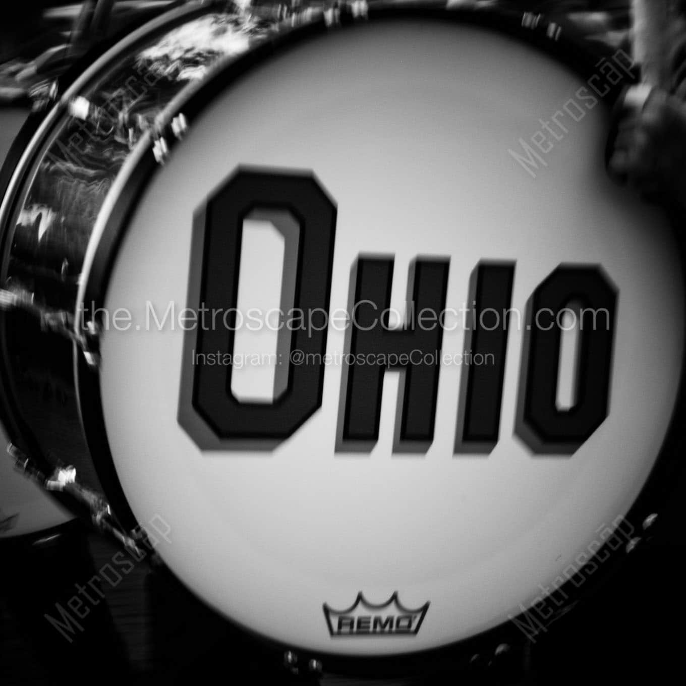 ohio state marching band drum Black & White Wall Art