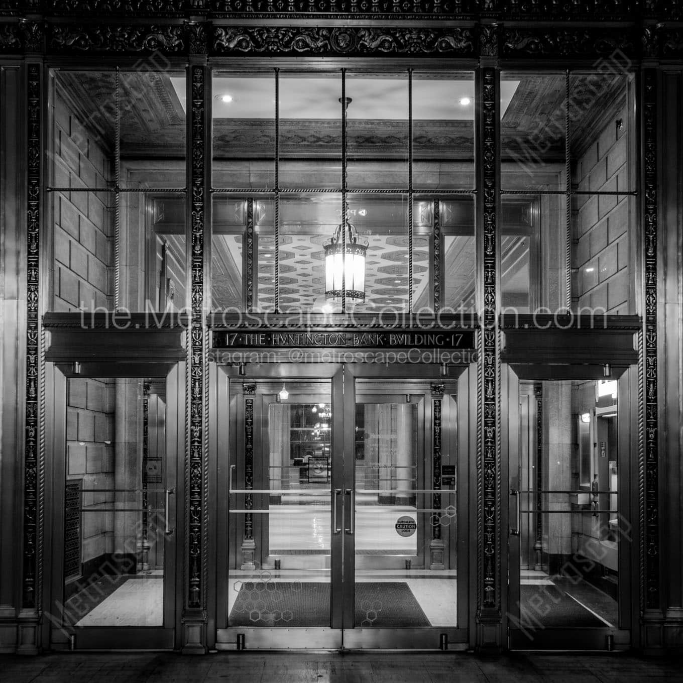 old huntington bank building Black & White Wall Art