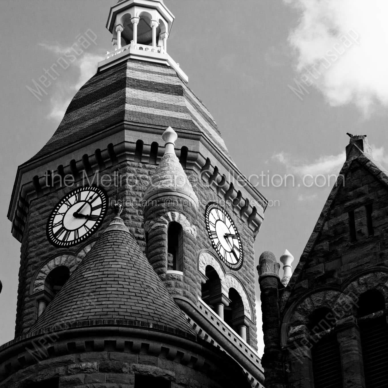 old red courthouse Black & White Wall Art