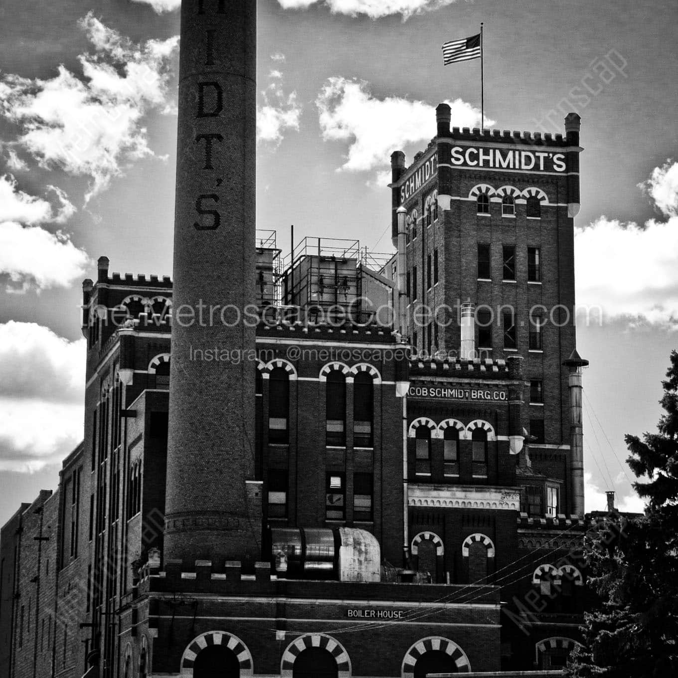 old schmidts brewery Black & White Wall Art