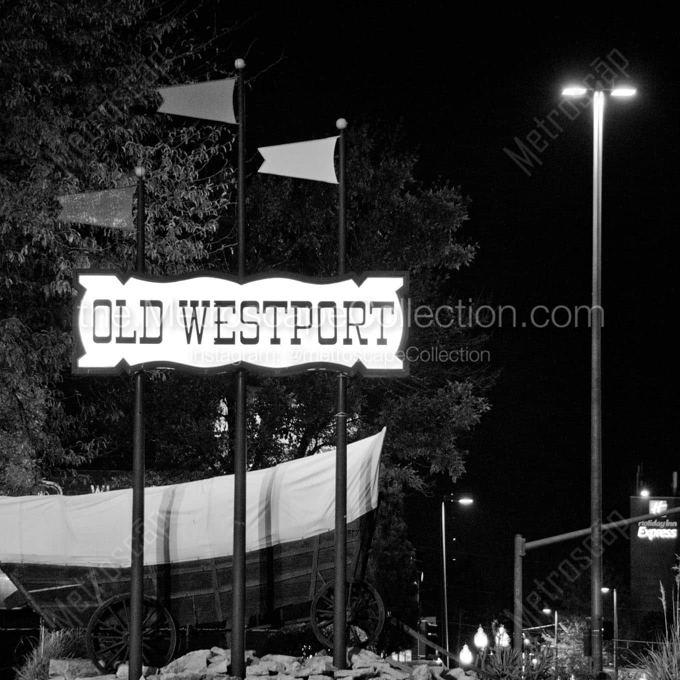 old westport sign Black & White Wall Art