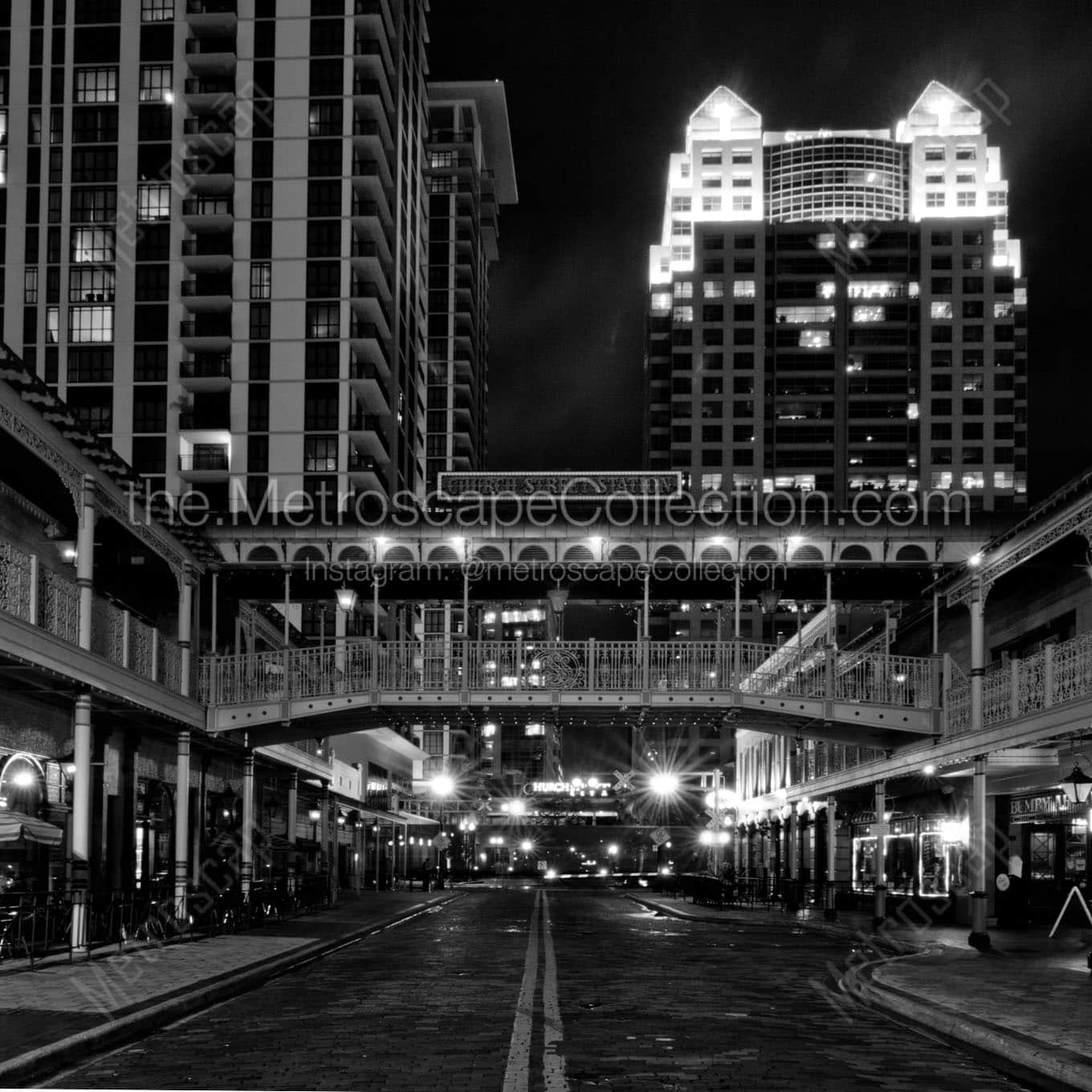 orlando church street station Black & White Wall Art