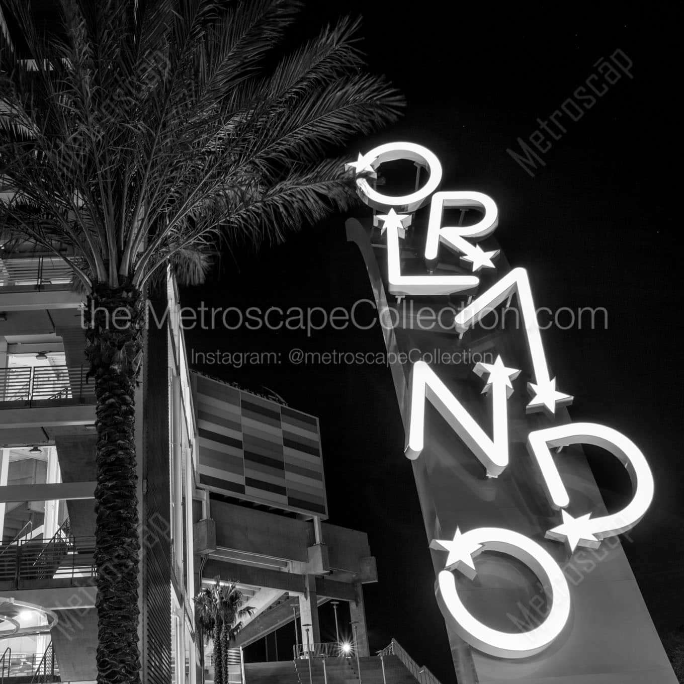 orlando sign at florida citrus bowl Black & White Wall Art