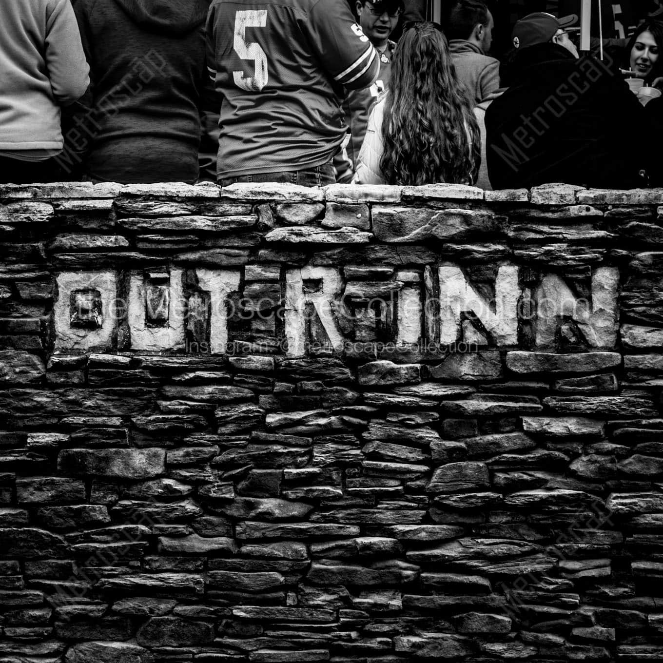 out r inn osu campus Black & White Wall Art