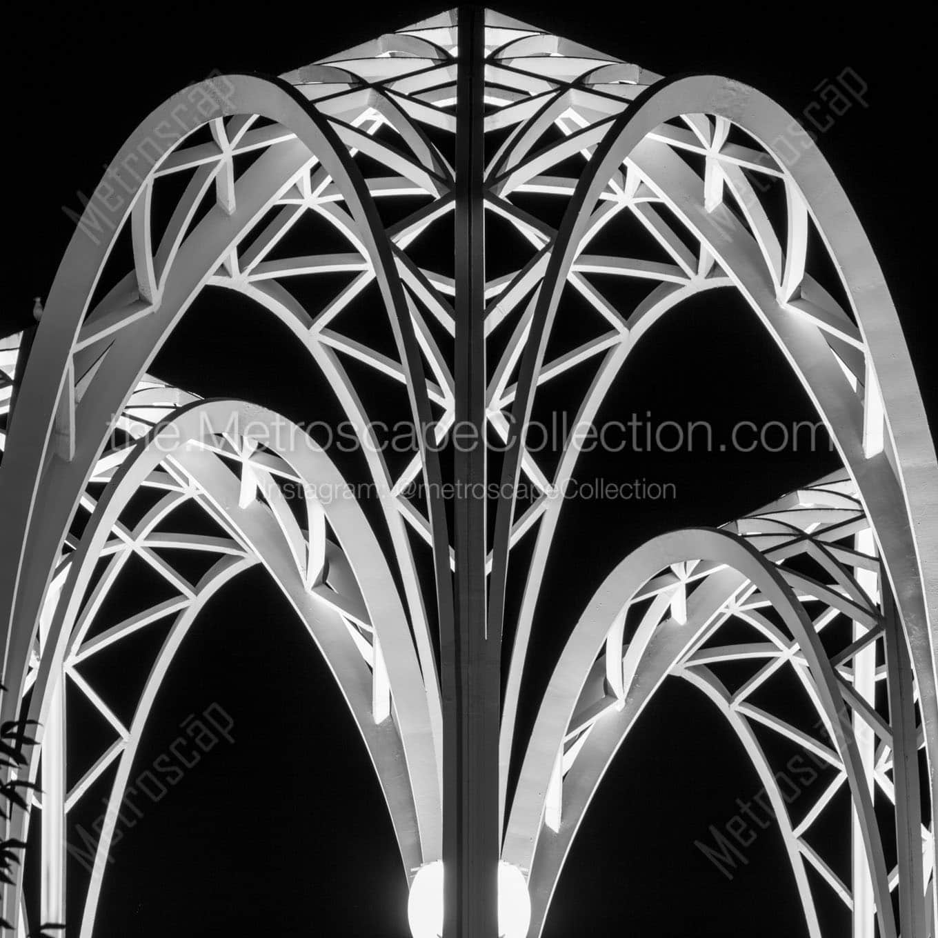 pacific science center at night Black & White Wall Art