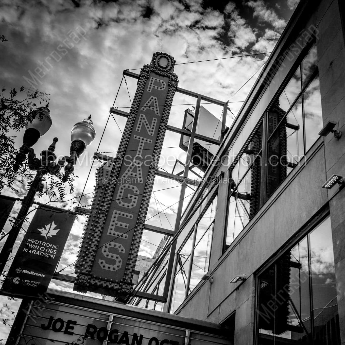 pantages theater sign Black & White Wall Art