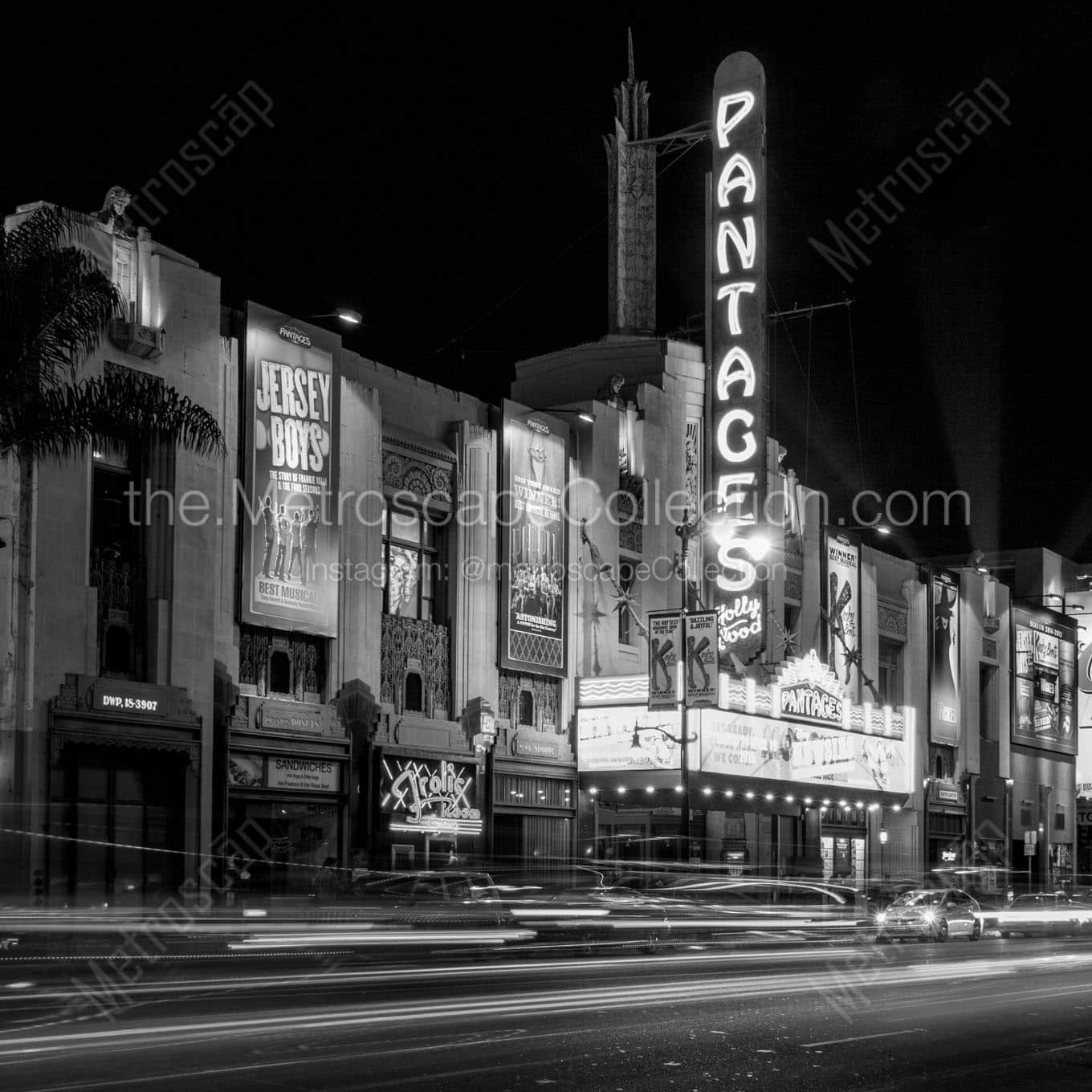 pantages theatre hollywood boulevard Black & White Wall Art