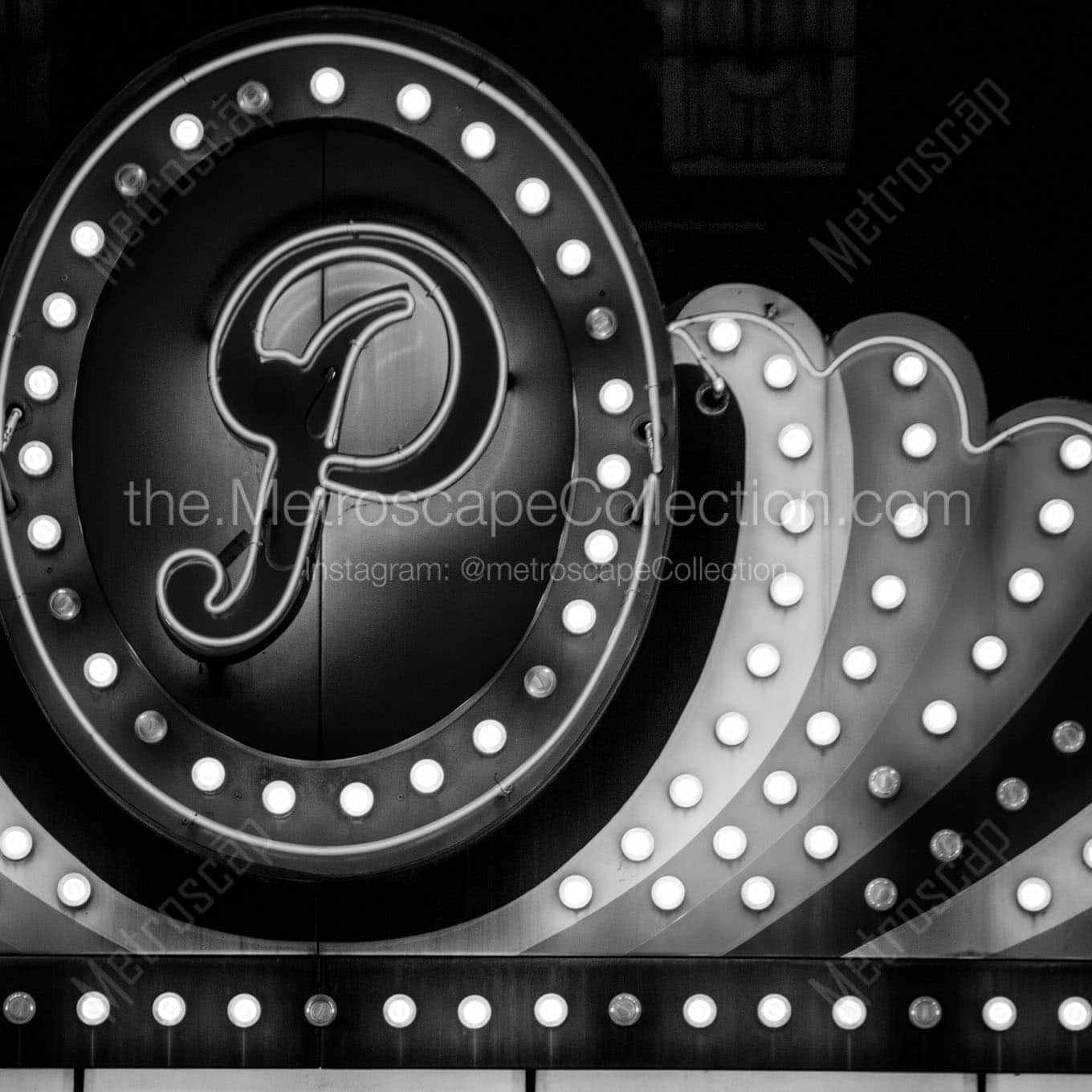 paramount theater sign Black & White Wall Art