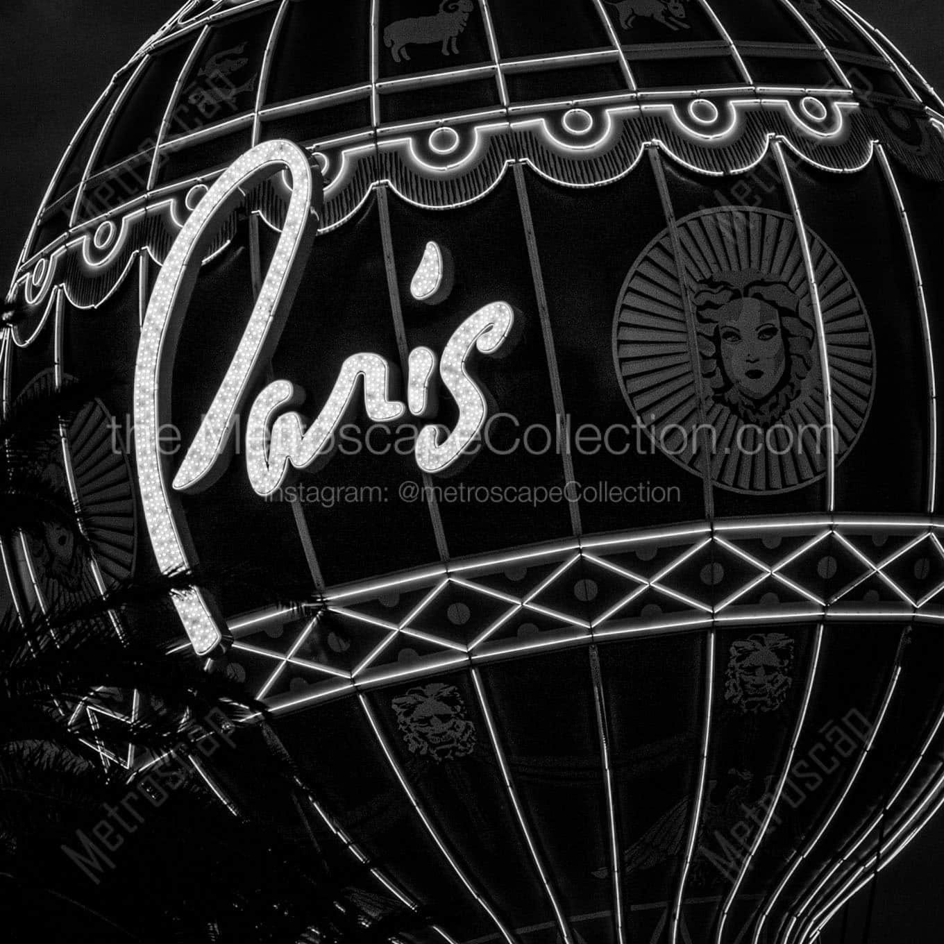 paris balloon sign Black & White Wall Art