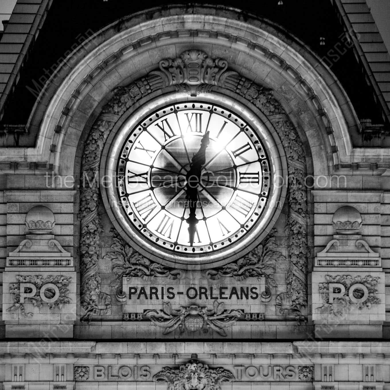 paris orleans clock musee d orsay Black & White Wall Art