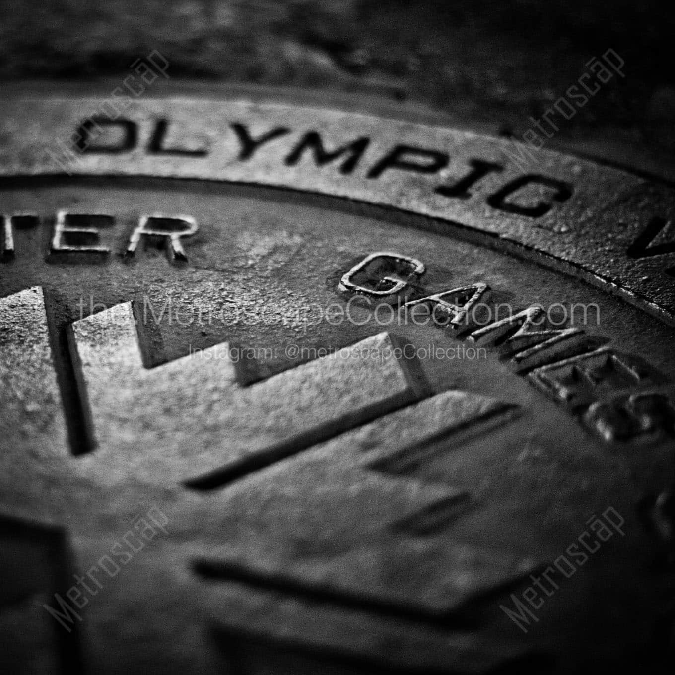 park city winter olympic games man hole cover Black & White Wall Art