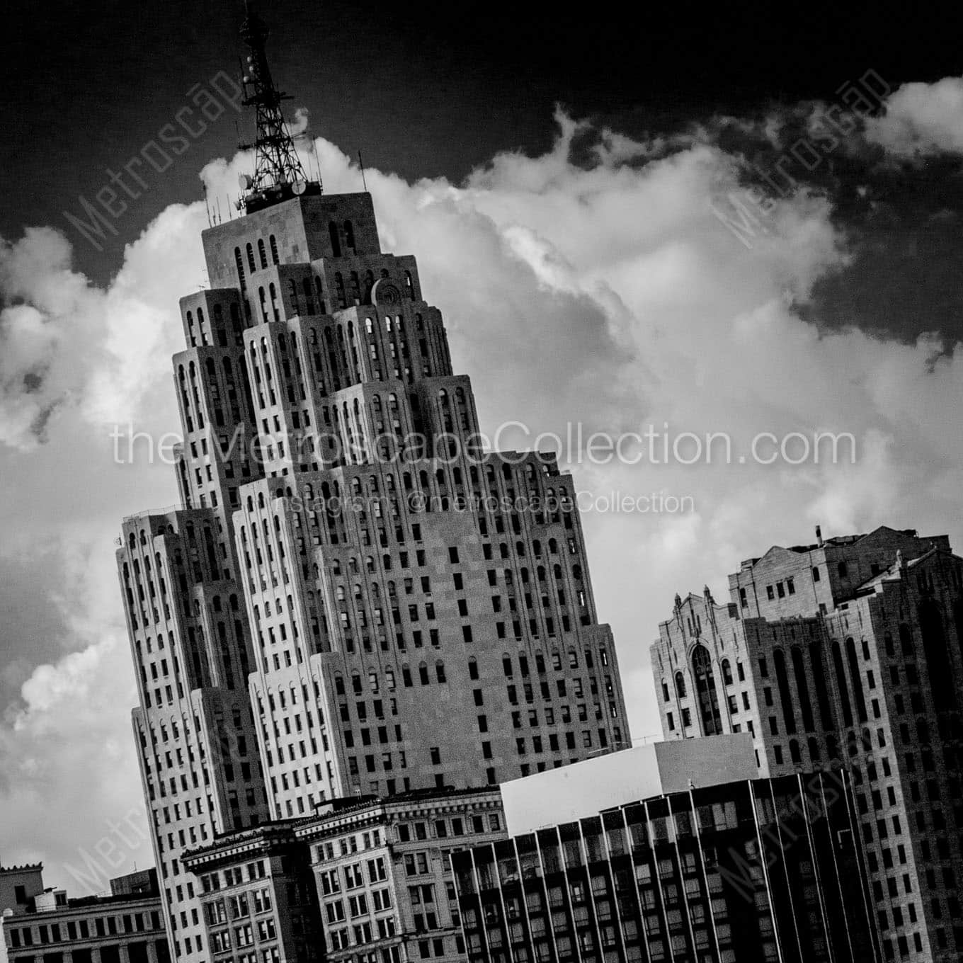 penobscot building Black & White Wall Art