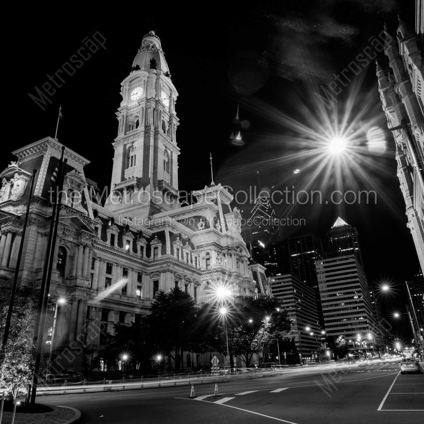 philadelphia city hall ne corner Black & White Wall Art