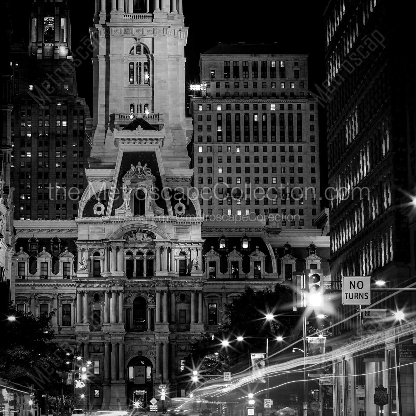 philly city hall broad street Black & White Wall Art