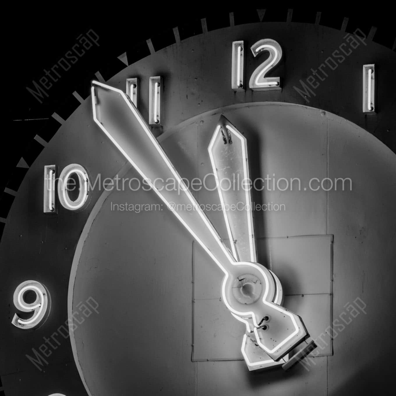 pike place market clock Black & White Wall Art