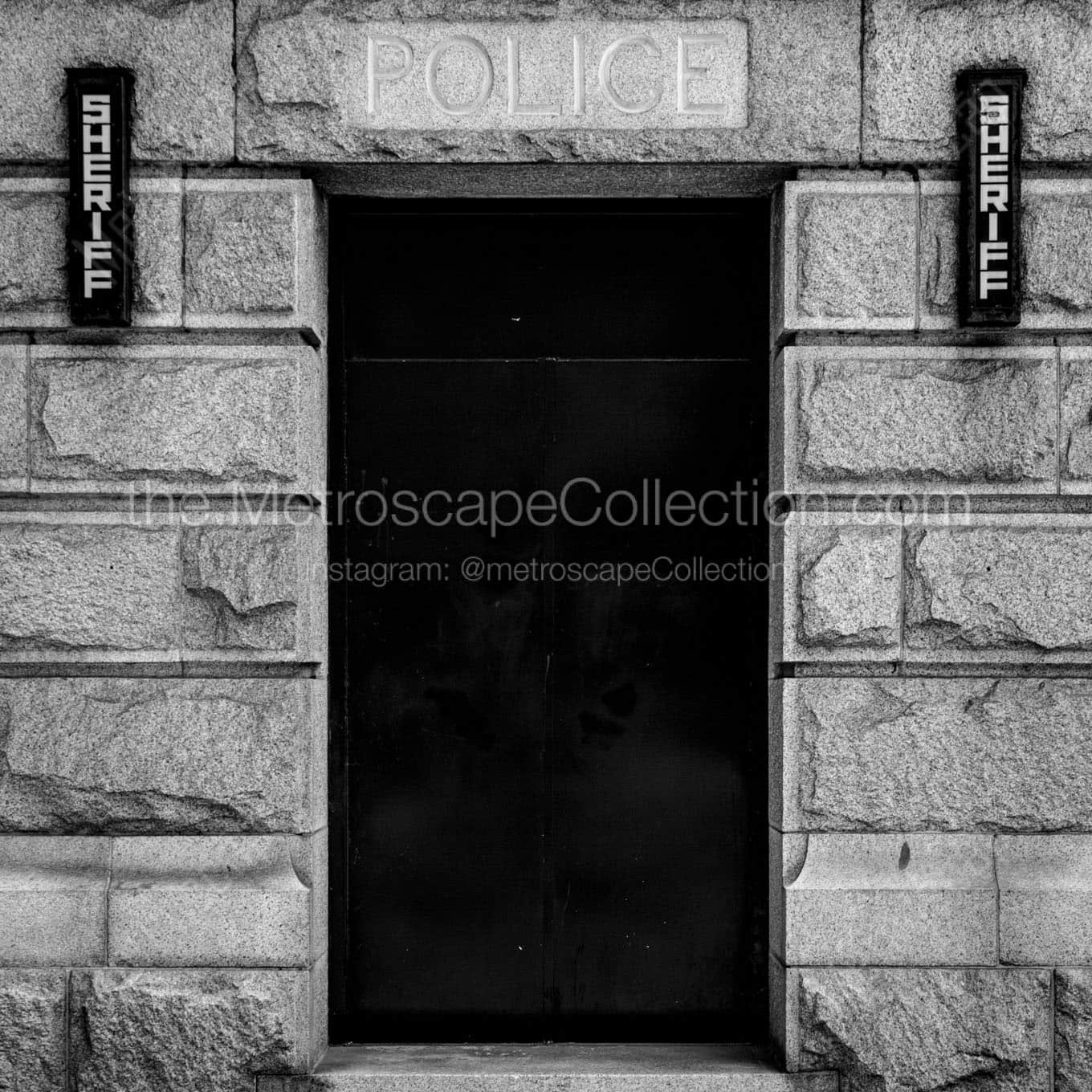 police door vancouver art museum Black & White Wall Art