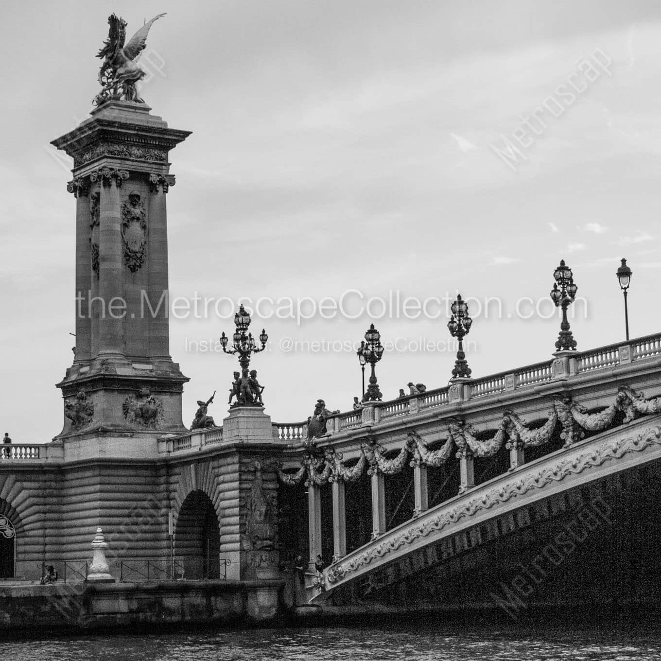 pont alexandre iii bridge Black & White Wall Art