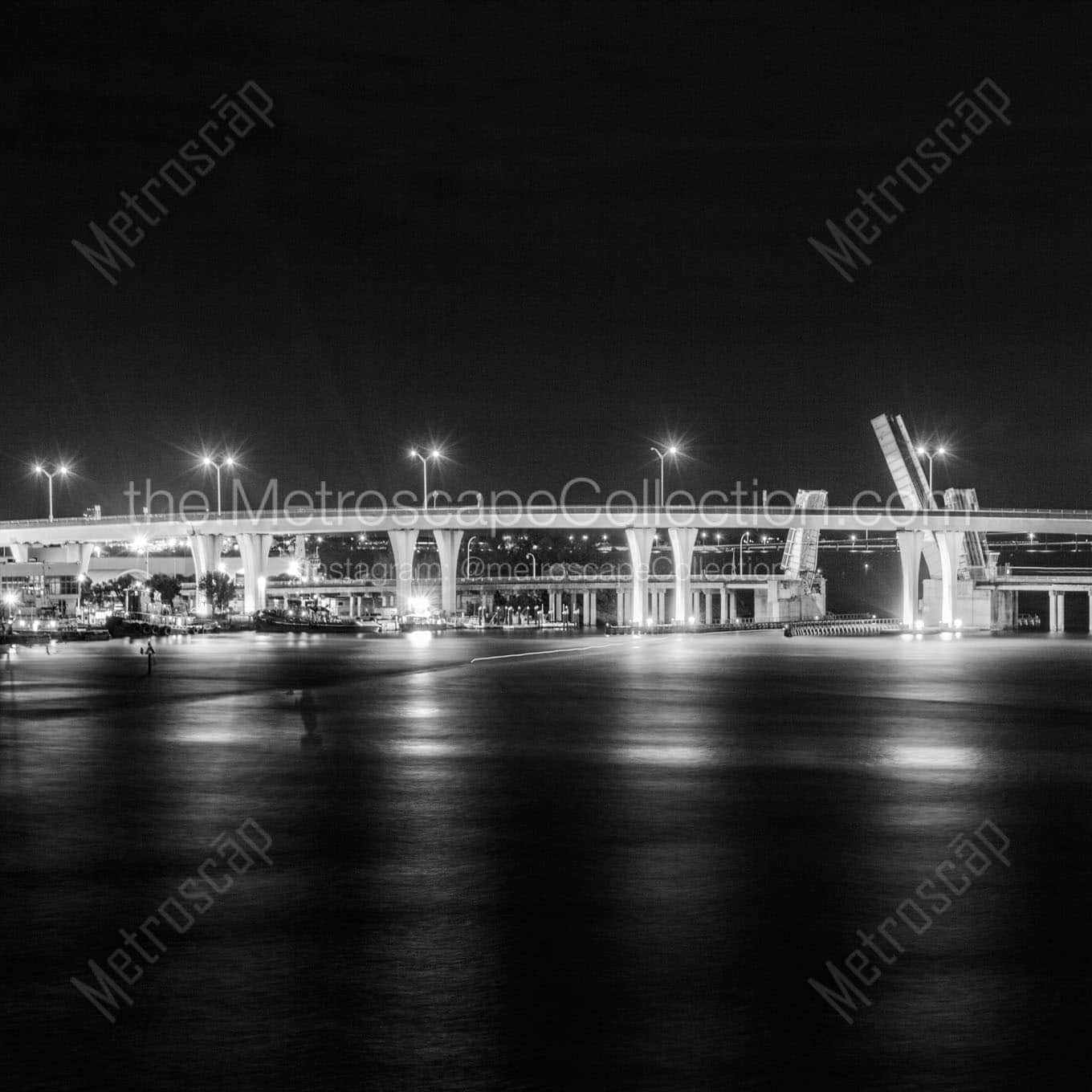 port boulevard bridge dodge island Black & White Wall Art
