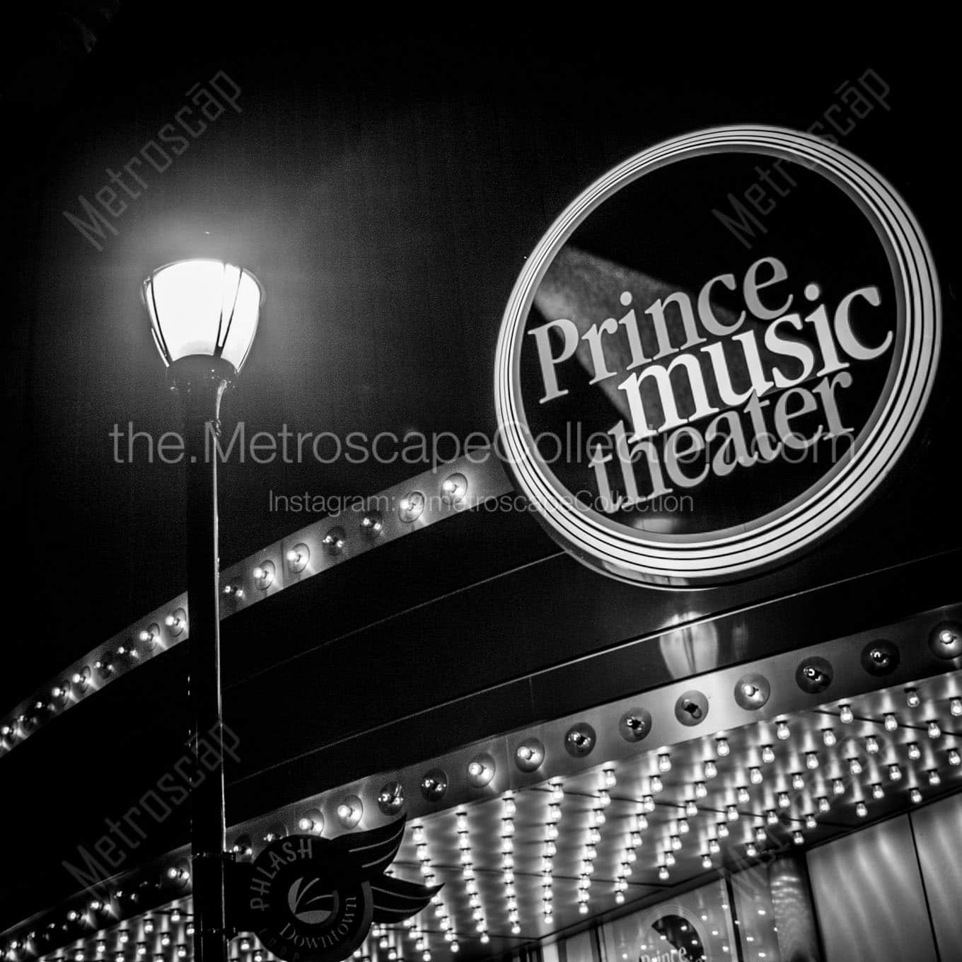 prince music theater chestnut street Black & White Wall Art