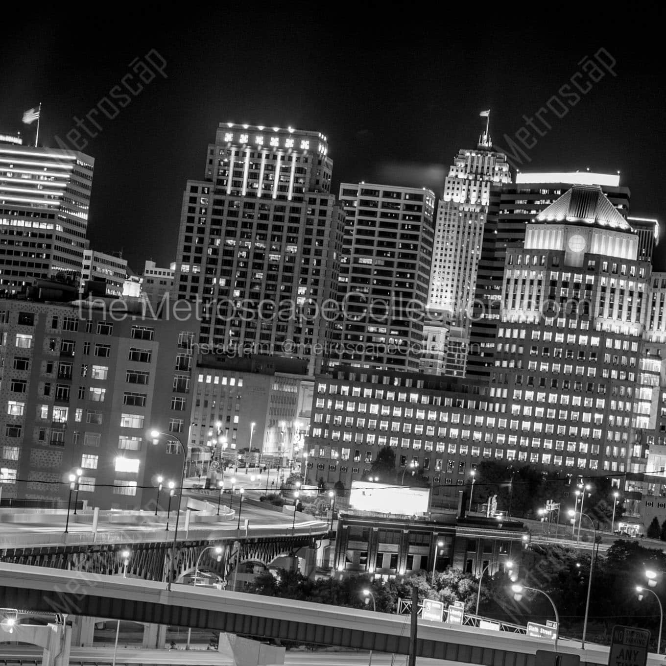 procter gamble buildings tilted angle Black & White Wall Art
