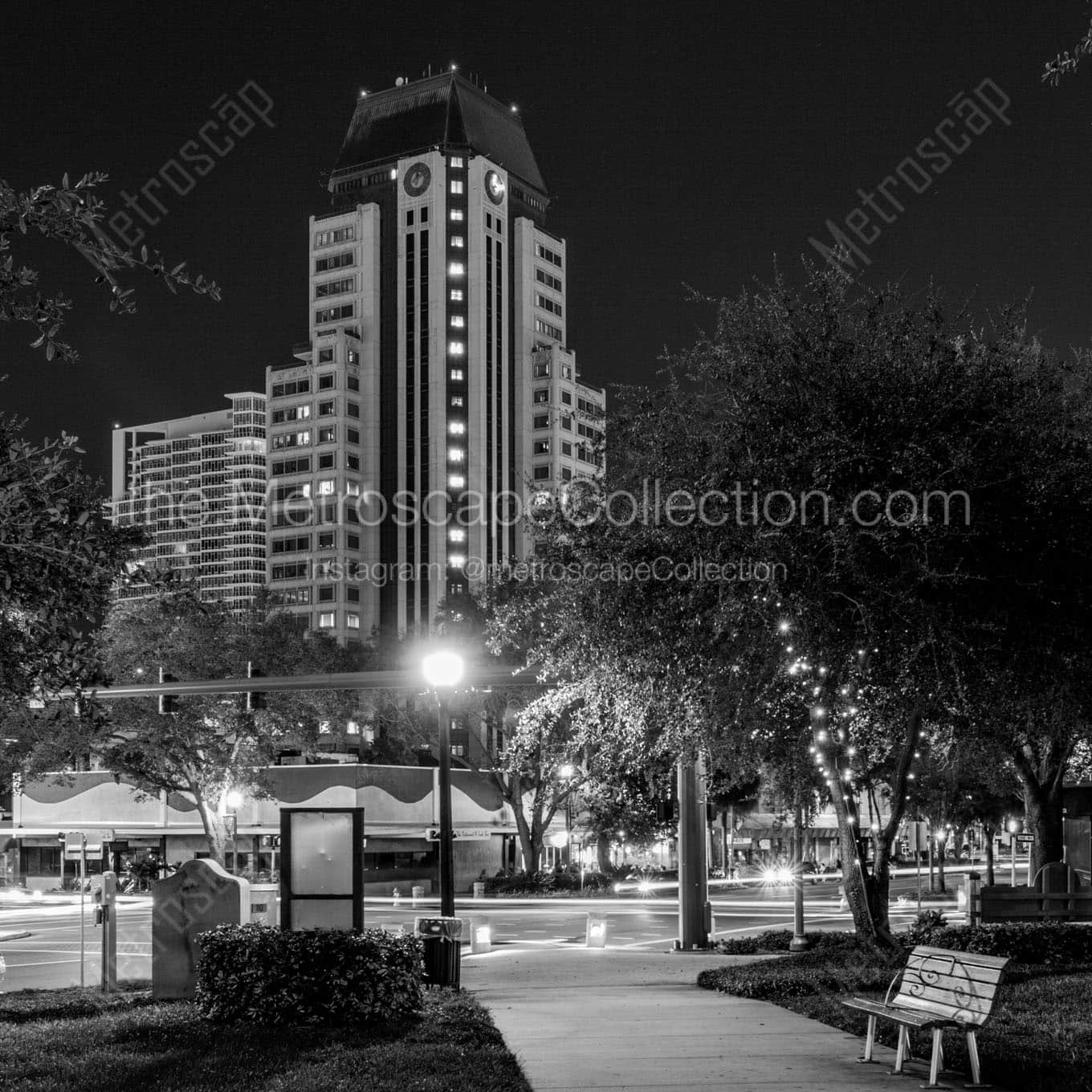 progress plaza williams park Black & White Wall Art