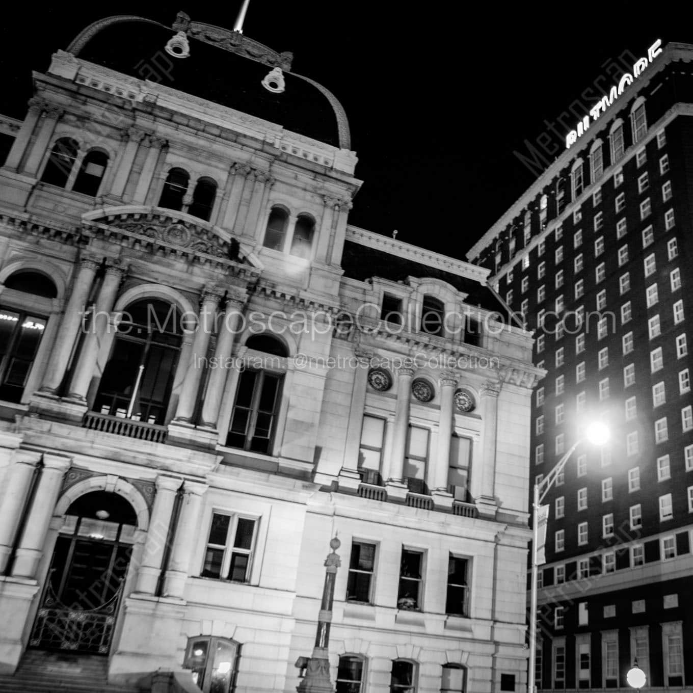 providence city hall building Black & White Wall Art