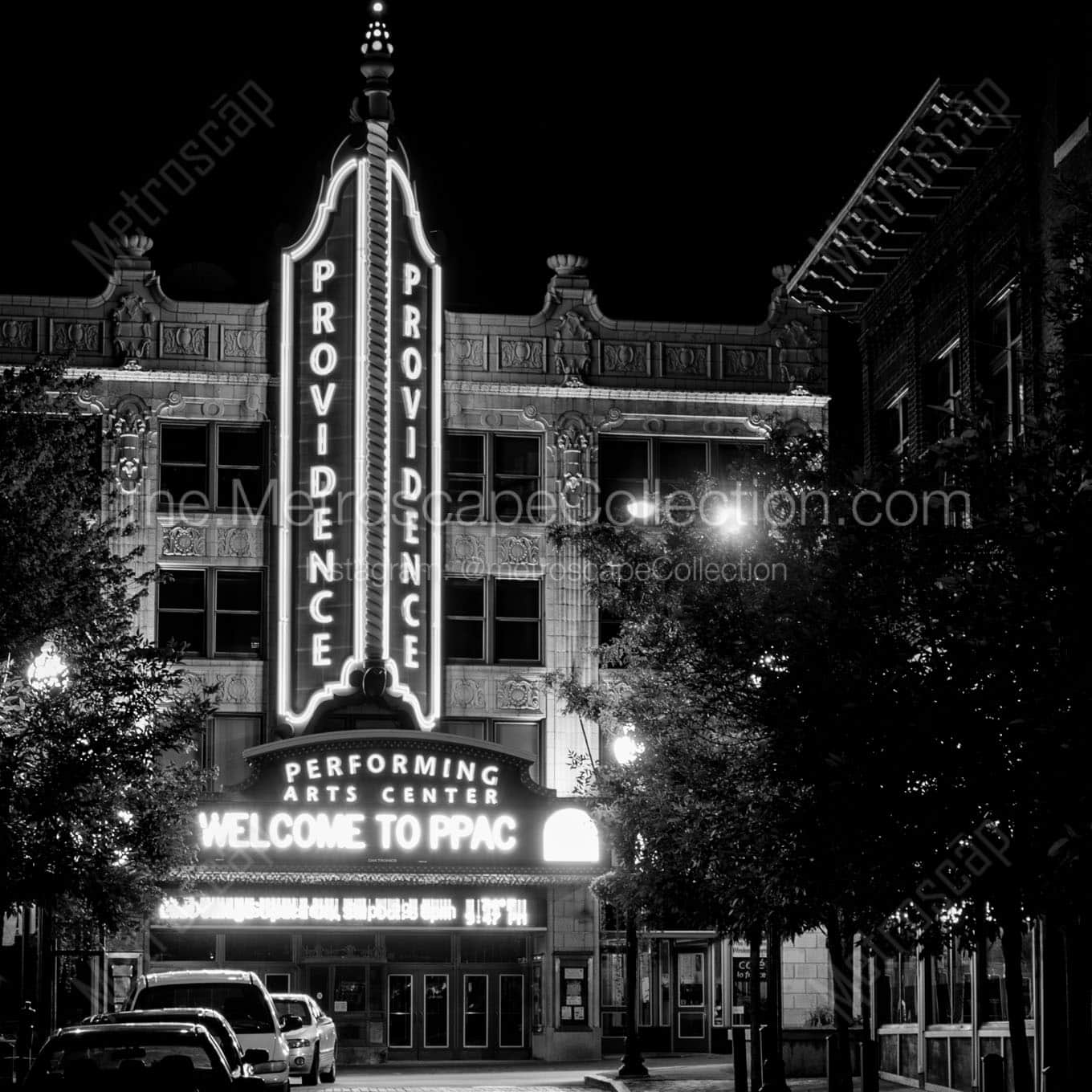 providence performing arts center Black & White Wall Art