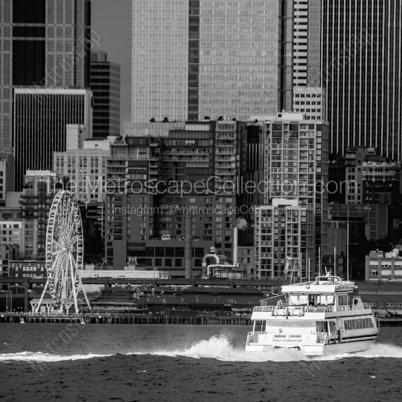 puget sound ferry Black & White Wall Art