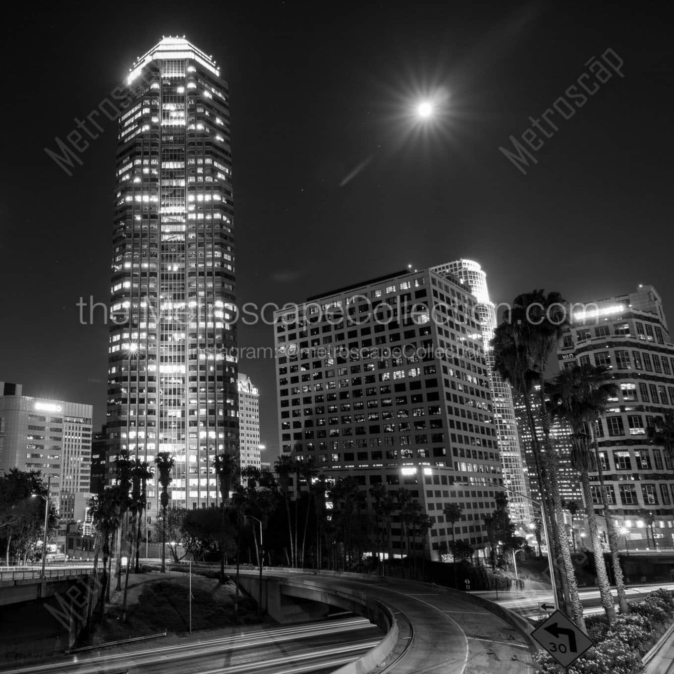 pwc building from fifth street exit ramp Black & White Wall Art