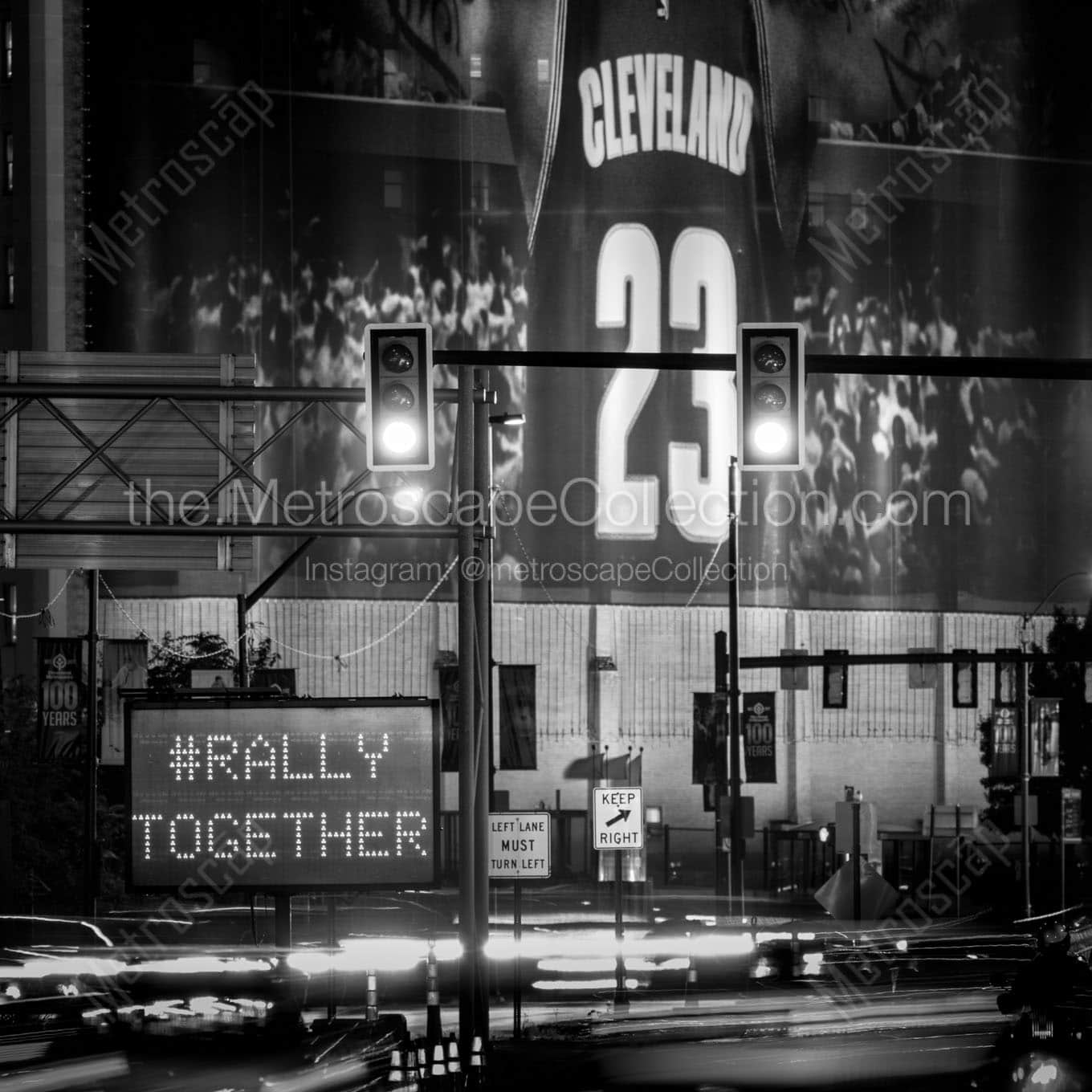 rally together construction sign Black & White Wall Art