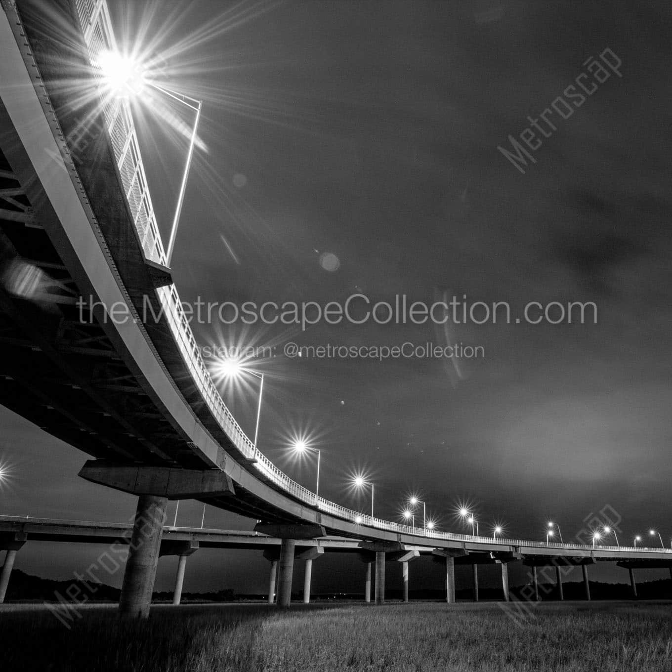 ramp to ravenel bridge Black & White Wall Art