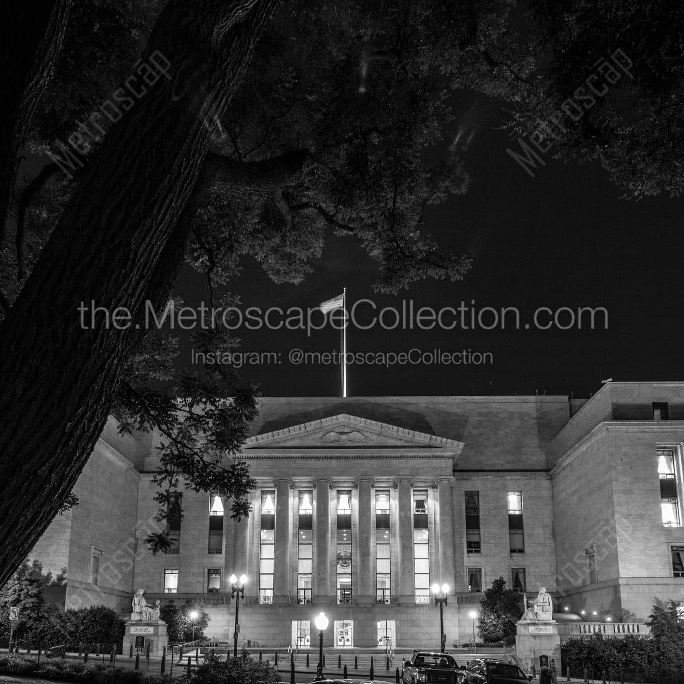 rayburn office building at night Black & White Wall Art