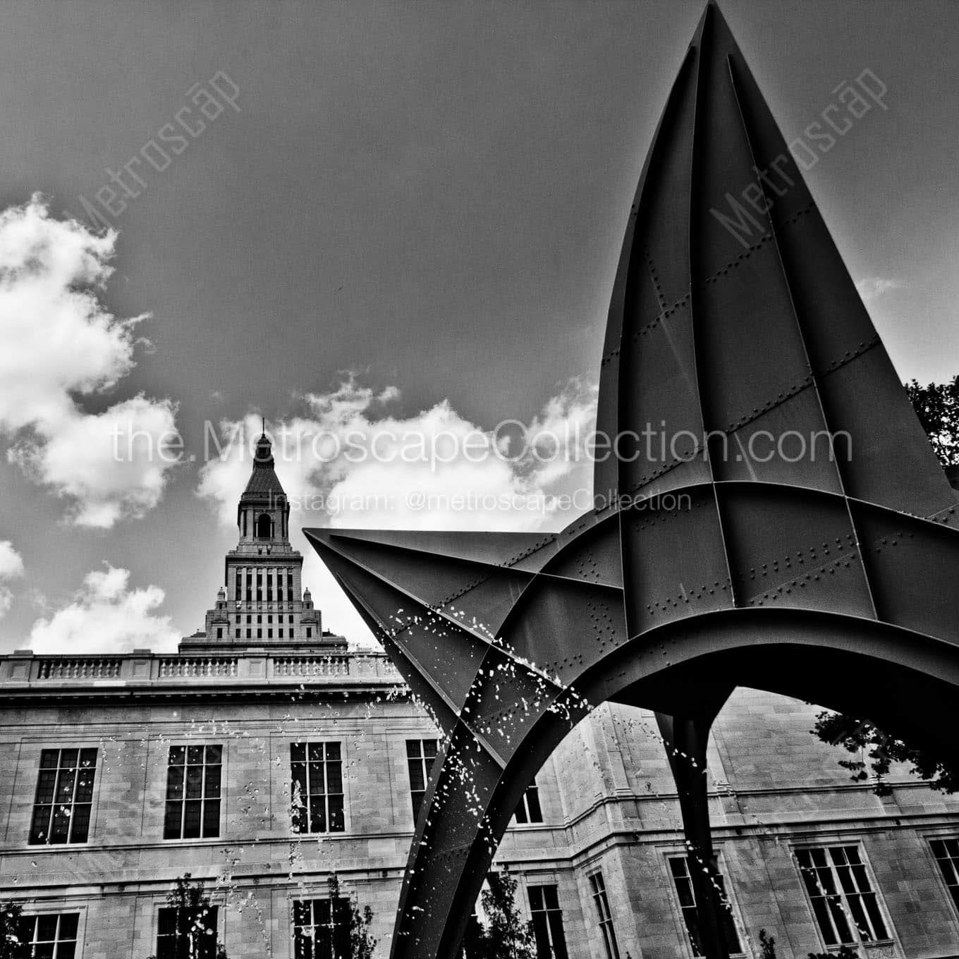 red stegosaurus main street historical district hartford ct Black & White Wall Art