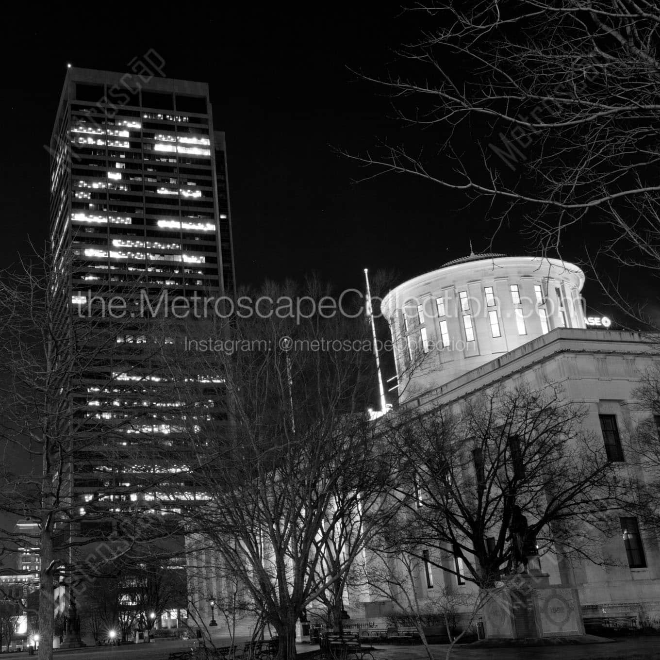 rhodes state office tower ohio statehouse Black & White Wall Art